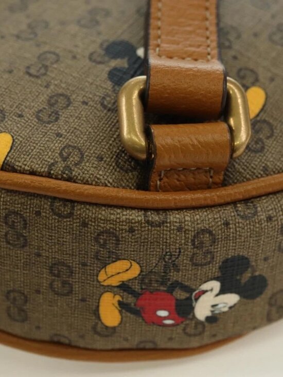 GUCCI Micro GG Supreme Disney Backpack PVC Beige Gold 603730 Auth main image 14